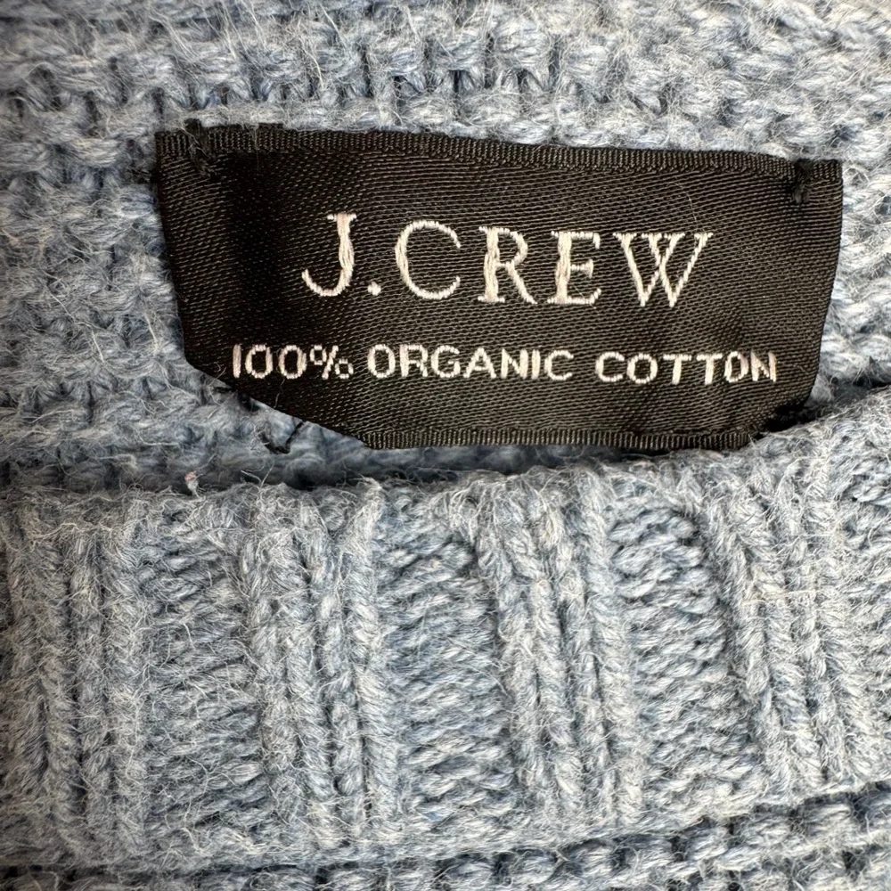 J. Crew Men's Light  Blue Garter Stitch Crewneck Sweater